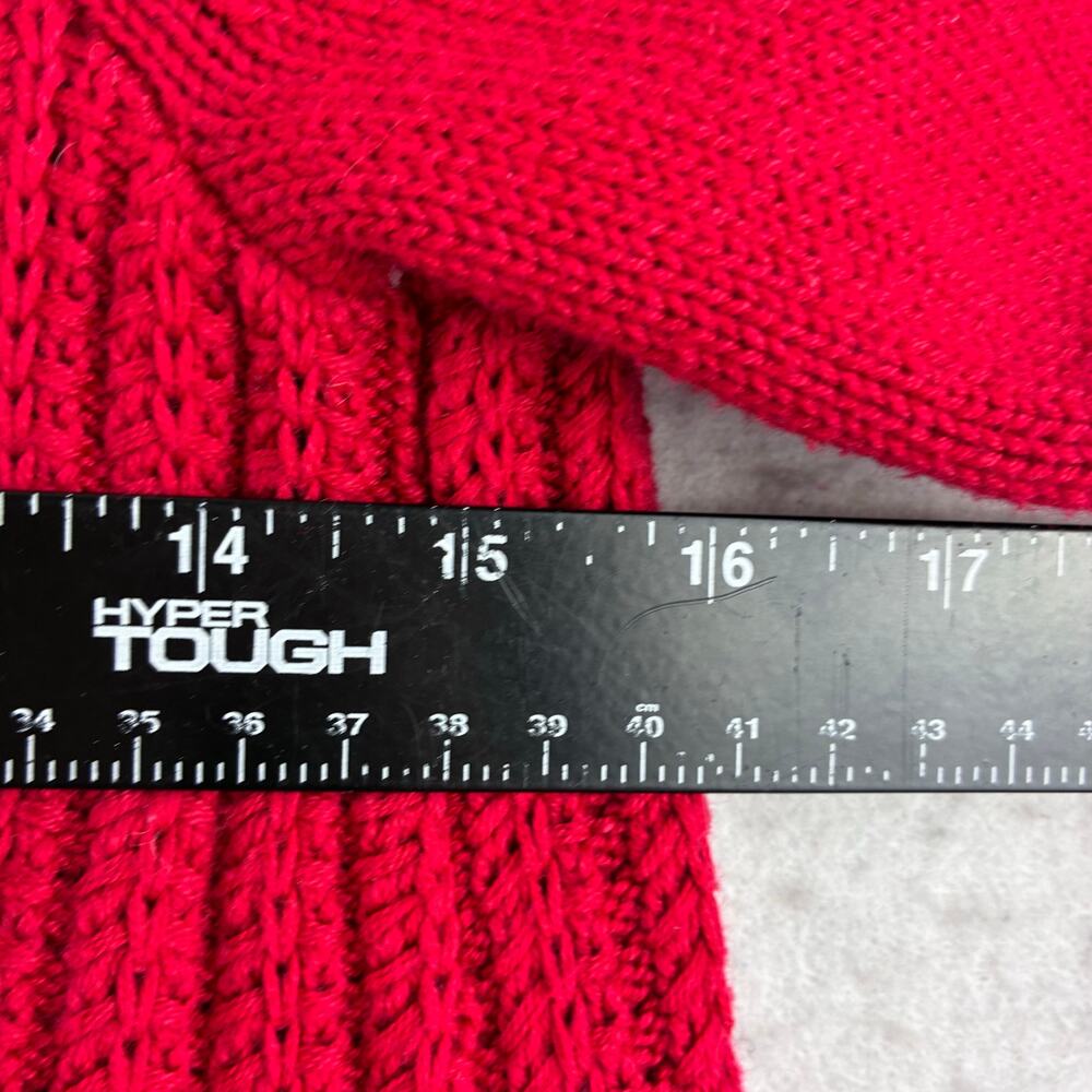 Charter Club Chunky Knit Cardigan Sweater Women's Small Red Cotton Nylon Blend - Picture 5 of 6
